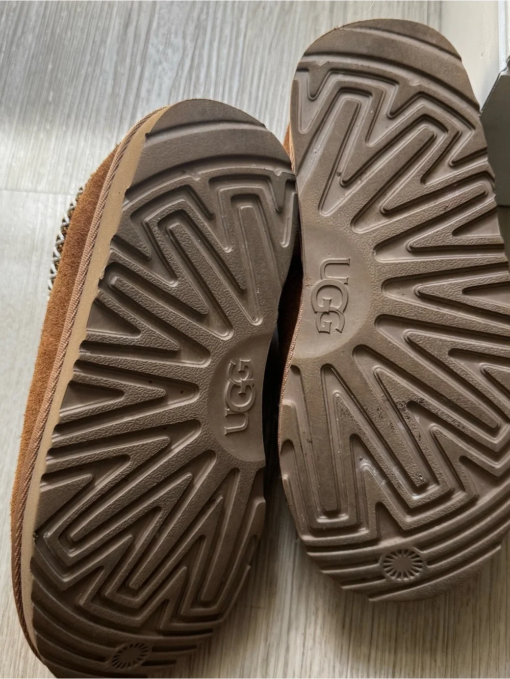 UGG Chestnut Suede Shearling-Lined Slip-On Mules